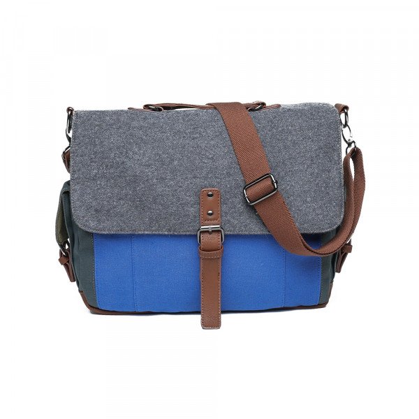 Wholesale Tri-Color Canvas Messenger Bag